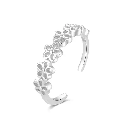 Beneto AGGF483 Silver Flower Leg Ring