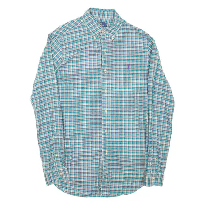 POLO RALPH LAUREN Mens Shirt Blue Check Long Sleeve S