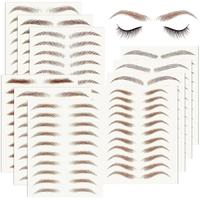 20 Sheets 196 Pairs Eyebrow Tattoo Sticker Waterproof 4D Hair-Like Natural Fake Tattoo Eyebrows Transfers Stickers Peel Off B...