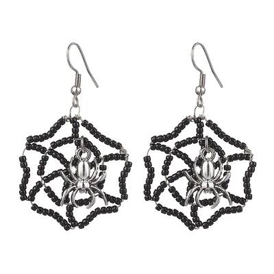 Handmade Seed Beads Dangle Earrings