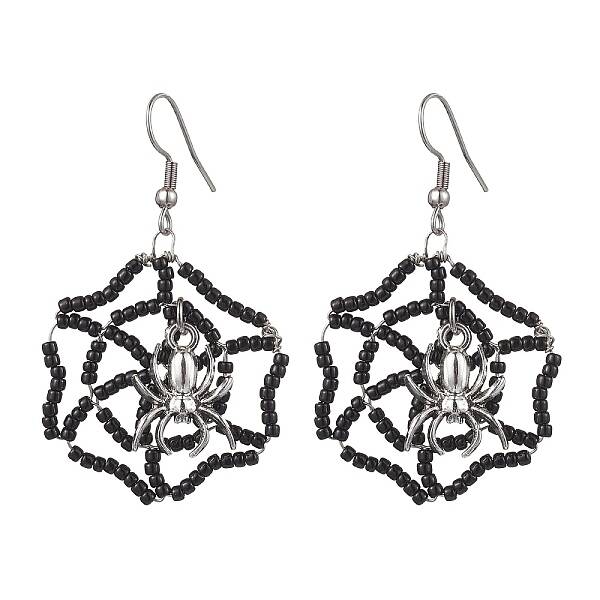 Handmade Seed Beads Dangle Earrings