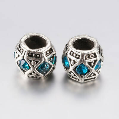 Tibetan Style Alloy Rhinestone European Beads