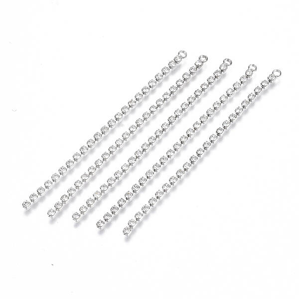 Brass Rhinestone Cup Chains Tassel Big Pendants