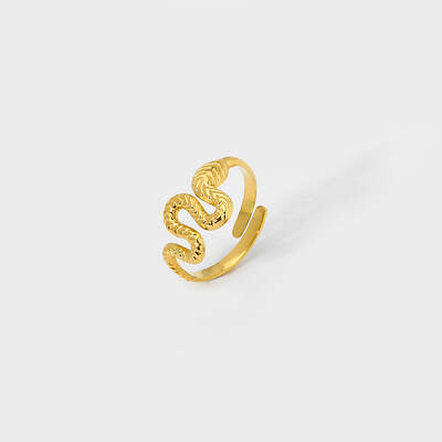 Luxury Snake Stainless Steel Open Cuff Rings