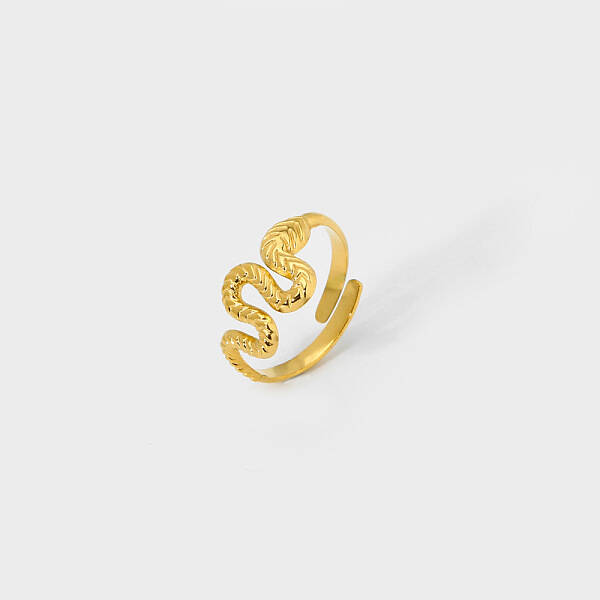 Luxury Snake Stainless Steel Open Cuff Rings