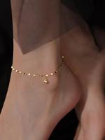 Fashionable Metal Chain Anklet,  Simple Round Bead Decor Anklet for Women & Girls for Party, Daily Clothing Decor, Trendy All...