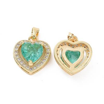 Real 18K Gold Plated Brass Micro Pave Cubic Zirconia Pendants