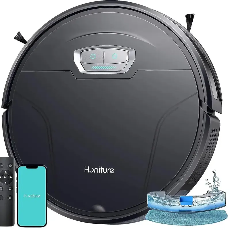 FathersDayGift【3-in-1】Honiture G20 Pro Vacuum & Mop Robot Vacuum, 4500Pa Strong Suction Carpet Auto-boost Robotic Vacuum ...