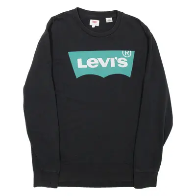 LEVI'S Mens Sweatshirt Black Crew Neck L