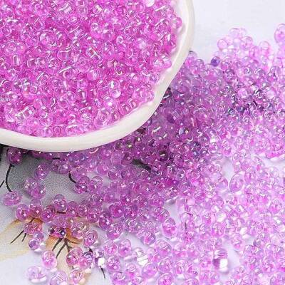 AB Color Plated Glass Seed Beads