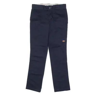 DICKIES Double Knee Workwear Mens Twill Trousers Blue Regular Skinny W28 L30