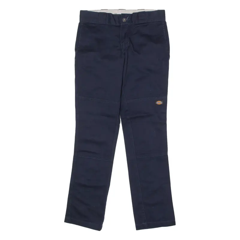 DICKIES Double Knee Workwear Mens Twill Trousers Blue Regular Skinny W28 L30