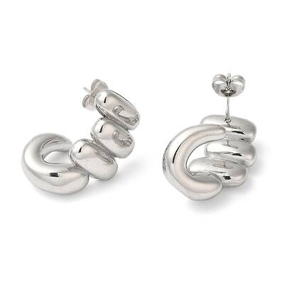 Non-Tarnish 304 Stainless Steel Twist Stud Earrings
