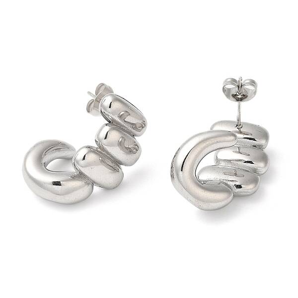 Non-Tarnish 304 Stainless Steel Twist Stud Earrings