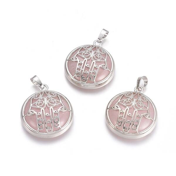 Natural Rose Quartz Pendants