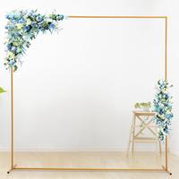 6.6FTx6.6FT Gold Wedding Arch Backdrop Stand Square Metal Rectangular Arch Frame for Ceremony Party Birthday Bridal Baby Show...