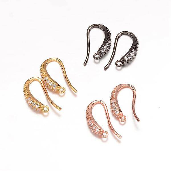 Brass Micro Pave Cubic Zirconia Earring Hooks