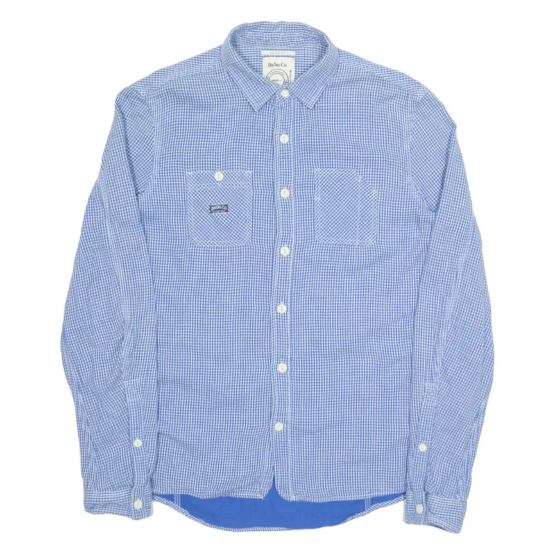 DIESEL Slim Fit Mens Shirt Blue Gingham Long Sleeve L