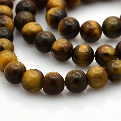 Natural Tiger Eye Round Beads Strands