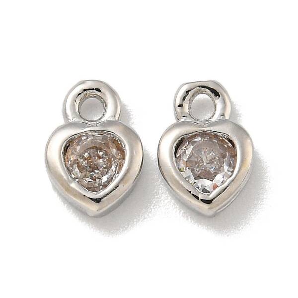 Brass Micro Pave Cubic Zirconia Charms