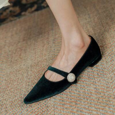 CHIKO Tenesha Pointy Toe Block Heels Mary Jane Flats