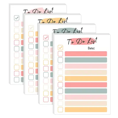 To Do List Sticky Note, 240 Sheet/4 Pad Self-stick To Do List Note Pad, Daily Memo Pad, Portable Checklist Notepad, Stationer...