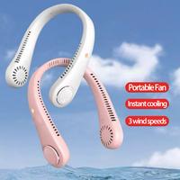Hands Free Neck Fan Rechargeable Bladeless Cooling Technology 8 Hour Runtime Wearable Headphone Design Cooling for Face Neck ...