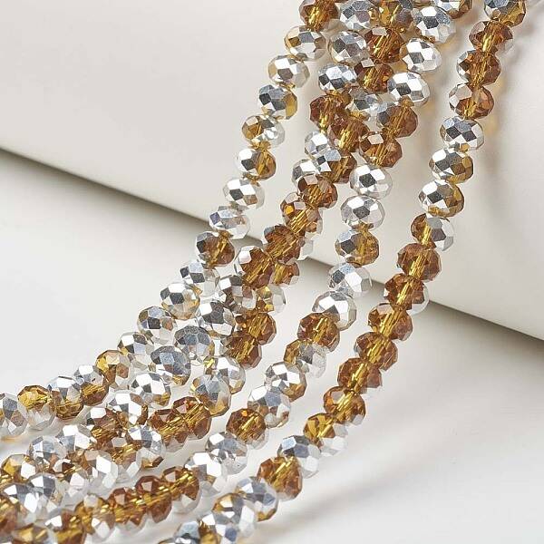 Electroplate Transparent Glass Beads Strands