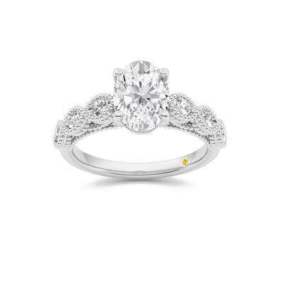 Lhasa Oval Lab Grown Diamond Engagement Ring | 18K White Gold 2 1/4 CT. TW.