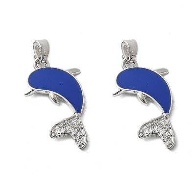 Brass Micro Pave Cubic Zirconia with Enamel Pendants