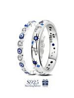 925 Sterling Silver Fashion Eye & Star Design Cuff Ring, Fashion Jewelry for Party, Daily Clothing Decor, Trendy All-match & ...