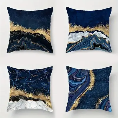 Abstract Geometric Pattern Throw Pillow Case, 4pcs/set Cushion Cover without Filler, Square Pillowcase for Home Sofa Bed