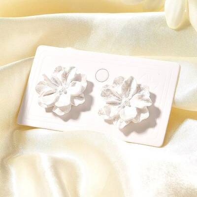 Alloy & 925 Sterling Silver & Acrylic Stud Earrings