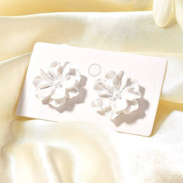 Alloy & 925 Sterling Silver & Acrylic Stud Earrings
