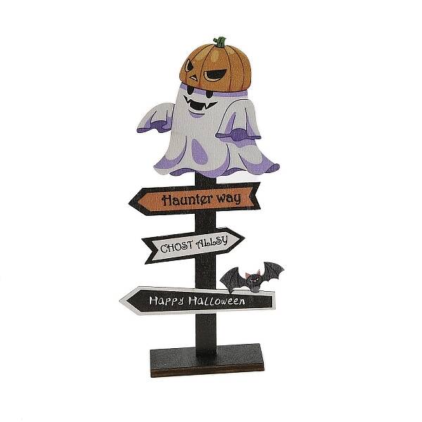 Halloween Wood Sign Ghost Ornament