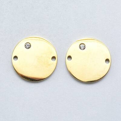 316 Surgical Stainless Steel Micro Pave Clear Cubic Zirconia Links Connectors