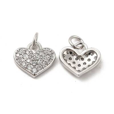 Brass Micro Pave Clear Cubic Zirconia Charms