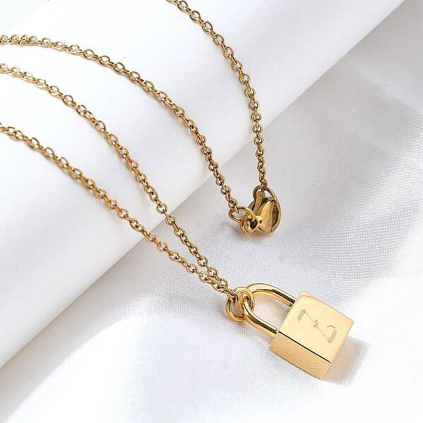 304 Stainless Steel Rolo Chain Pendant Necklaces