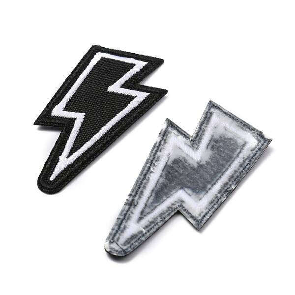 Lightning Bolt Polyester Computerized Embroidery Iron on Patches
