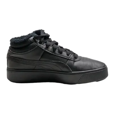PUMA Vikky Stacked Mid WTR High Top Trainers Black Faux Leather Womens UK 6.5
