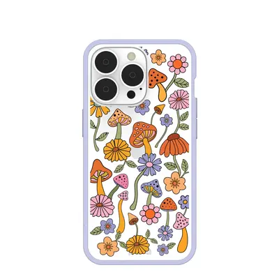 Clear Shrooms and Blooms iPhone 13 Pro Case With Lavender Ridge