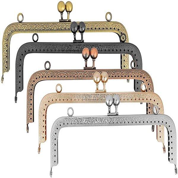 5 pcs Iron Purse Frame Handle Kiss Clasp Locks For Bags Sewing Craft Tailor Sewer Mixed Color