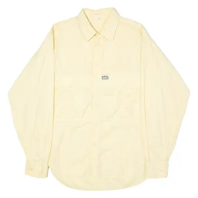 MCGREGOR Mens Plain Shirt Yellow 90s Long Sleeve L