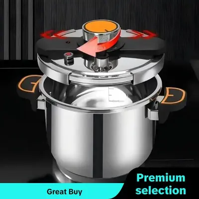 6L Stainless Steel Pressure Cooker, Multifunctional Pressure Cooker for Gas Stove & Induction Cooker, Kitchen Cookware for Ho...