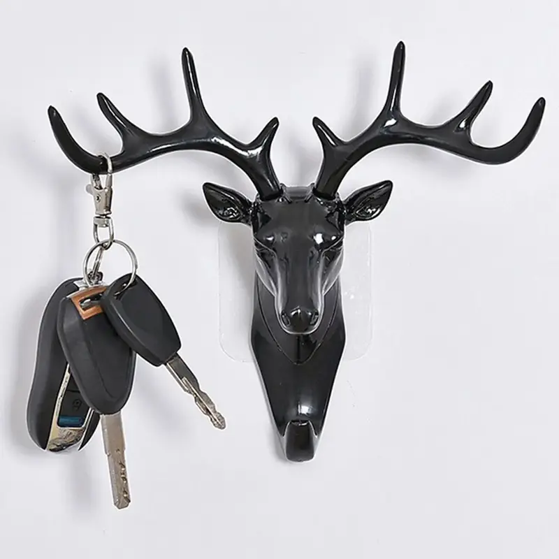 Christmas Deer Antler Shaped Wall Mounted Hook, Creative Wall Hanging Storage Hook, Decoration Storage Rack for Home Living R...