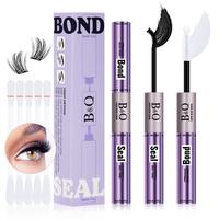 【2IN1 Black Bond & Seal 】Waterproof Bond & Seal Long Lasting Hold 48-72 Hours, Lash Glue & Seal, Mascara Wand Bond and Se...