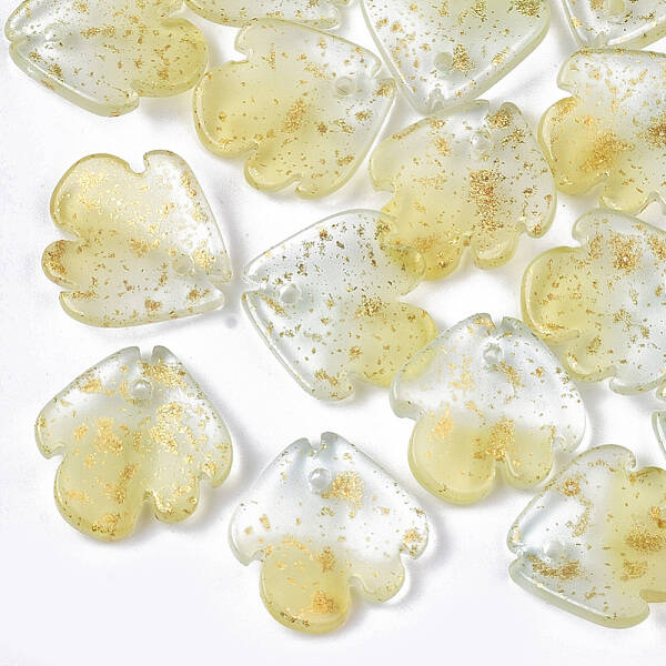 Two Tone Transparent Spray Painted Glass Charms