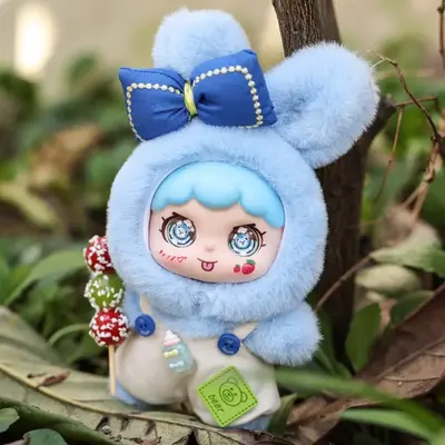 Cute Bunny Plush Keychain Not Blind Box Bag Pendant - Soft Canvas Blue Rabbit Key/Bag/Car Decoration - Mini Rabbit Charm for ...