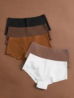 Women's Solid Color Panty, Elegant Regular Fit Breathable Comfy Knicker for Daily Wear, Women's Underwear for All Seasons