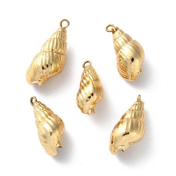 Electroplated Natural Conch Shell Pendants